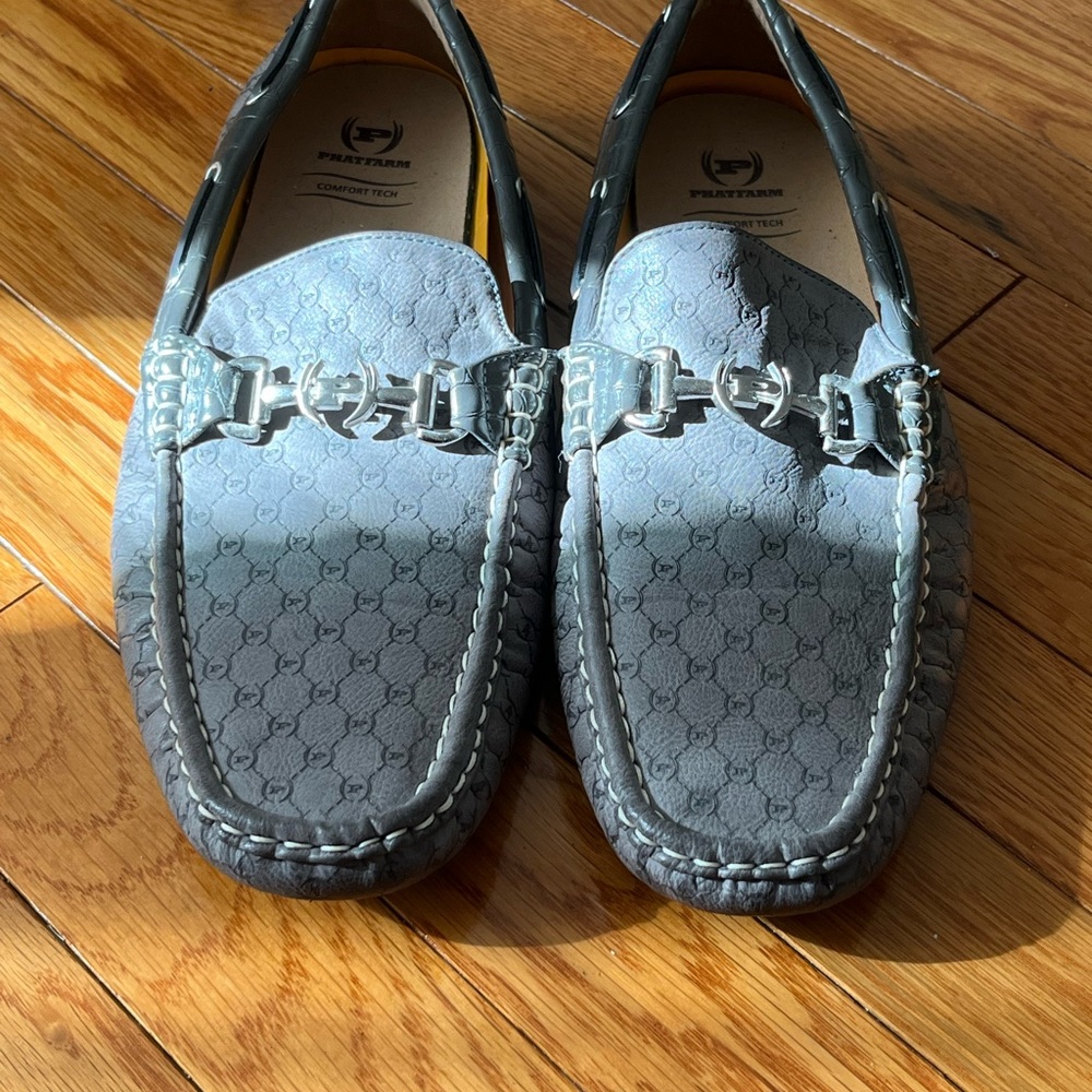 Gray slidein loafers dress shoes with comfort tech foam